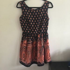 🍂🍁Fall Formal🍁🍂Paisley navy and orange dress